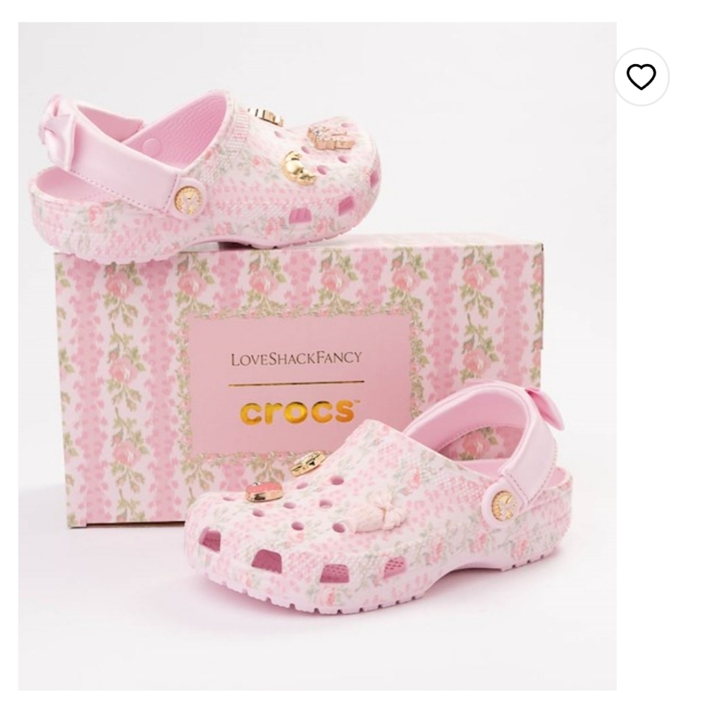 Love Shack Fancy And CROCS Collab Pink Floral Crocs J5 Or Womens 7